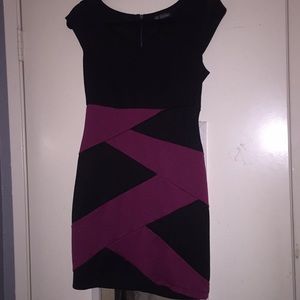 Black and burgundy dress